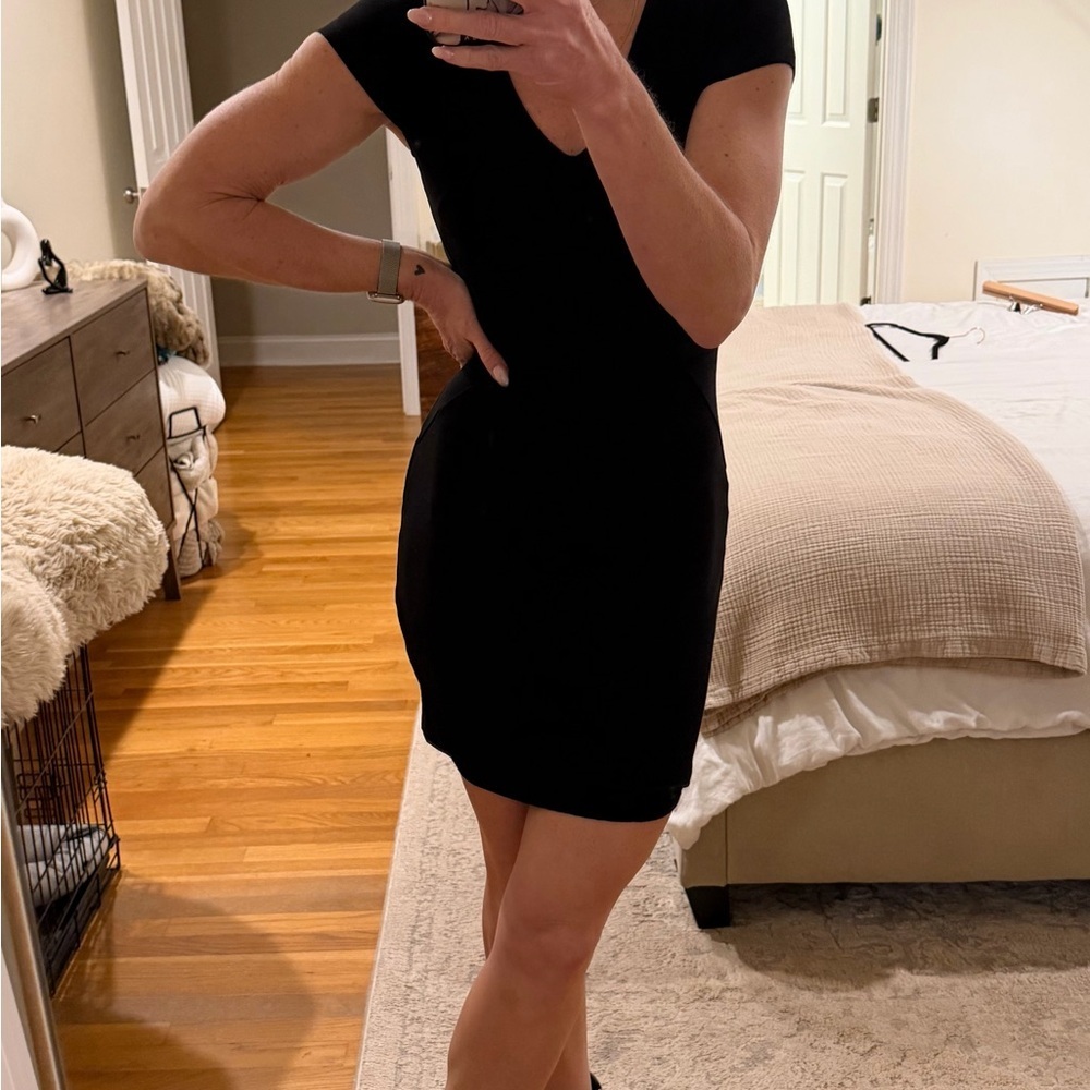 French Connection Bodycon Black Dress - Sz XS - Picture 4 of 6